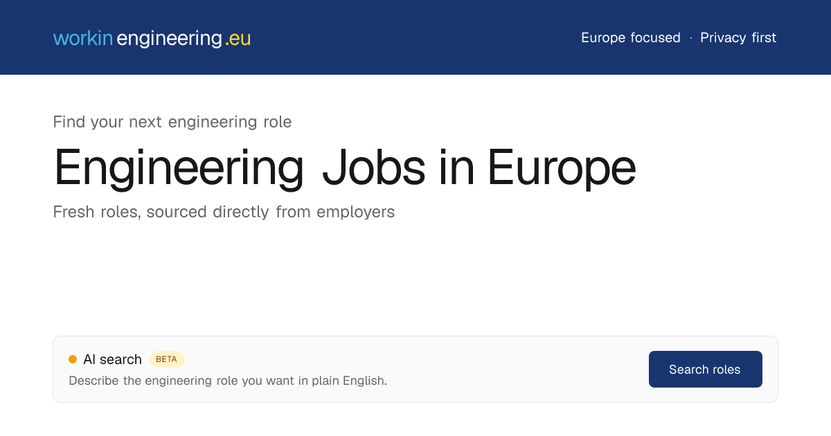 Engineering Jobs in Denmark · workinengineering.eu